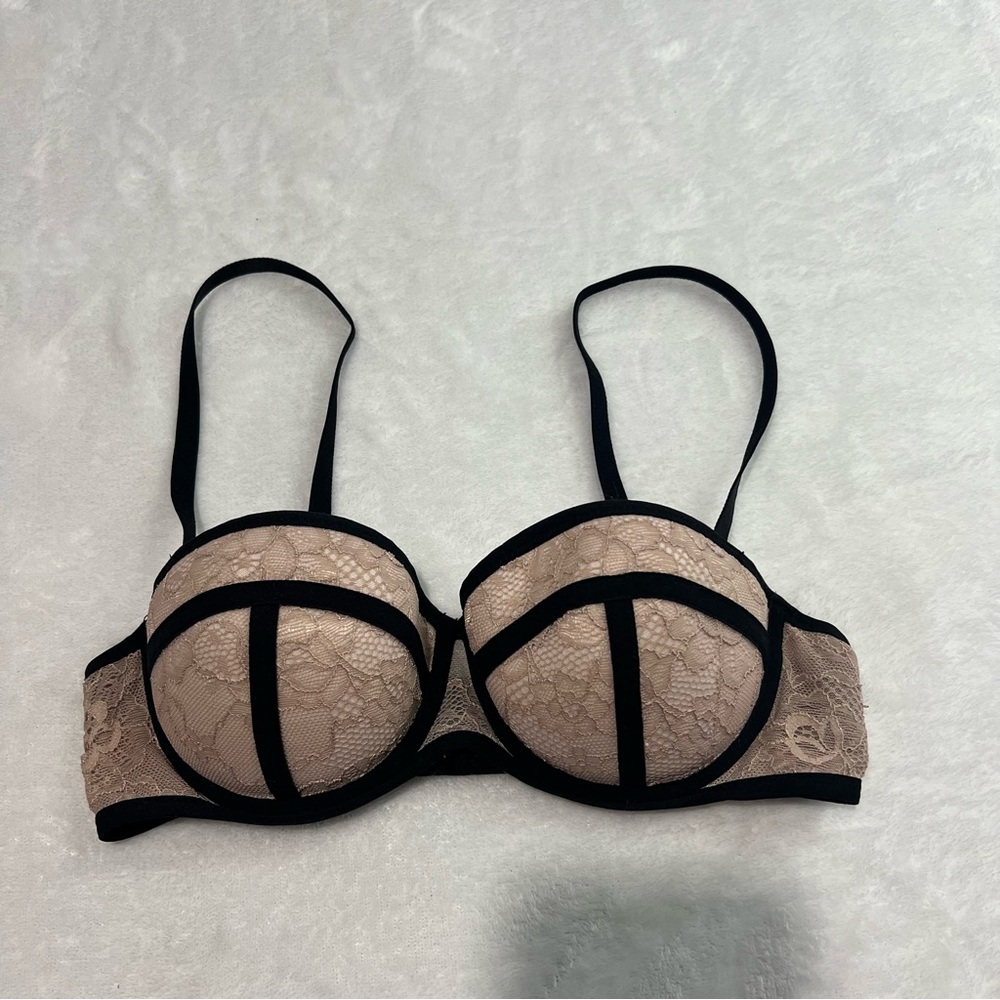 H&M Push Up Bra Pink Black Size 34B